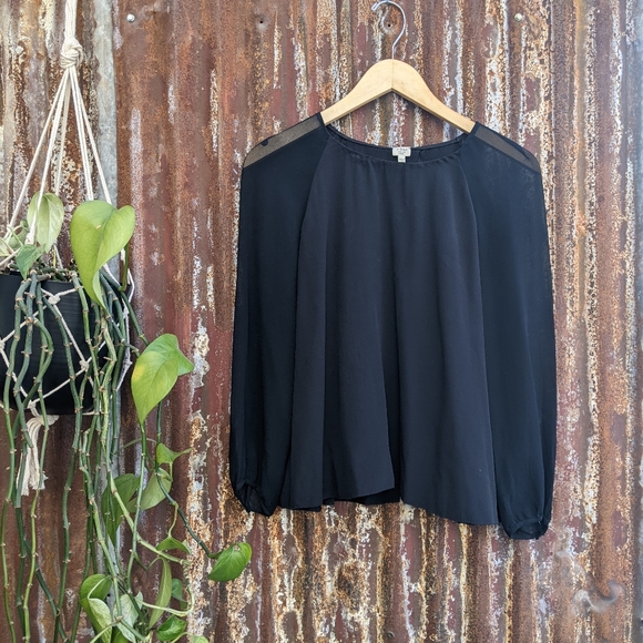 Wilfred silk sheer sleeves open back blouse - Picture 1 of 2